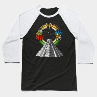 Ancient Aztec Pyramid Baseball T-Shirt